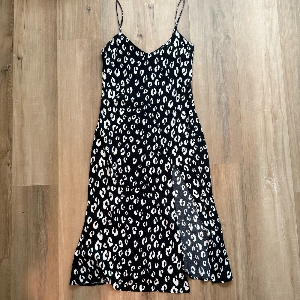 Reformation Black and White Midi Dress